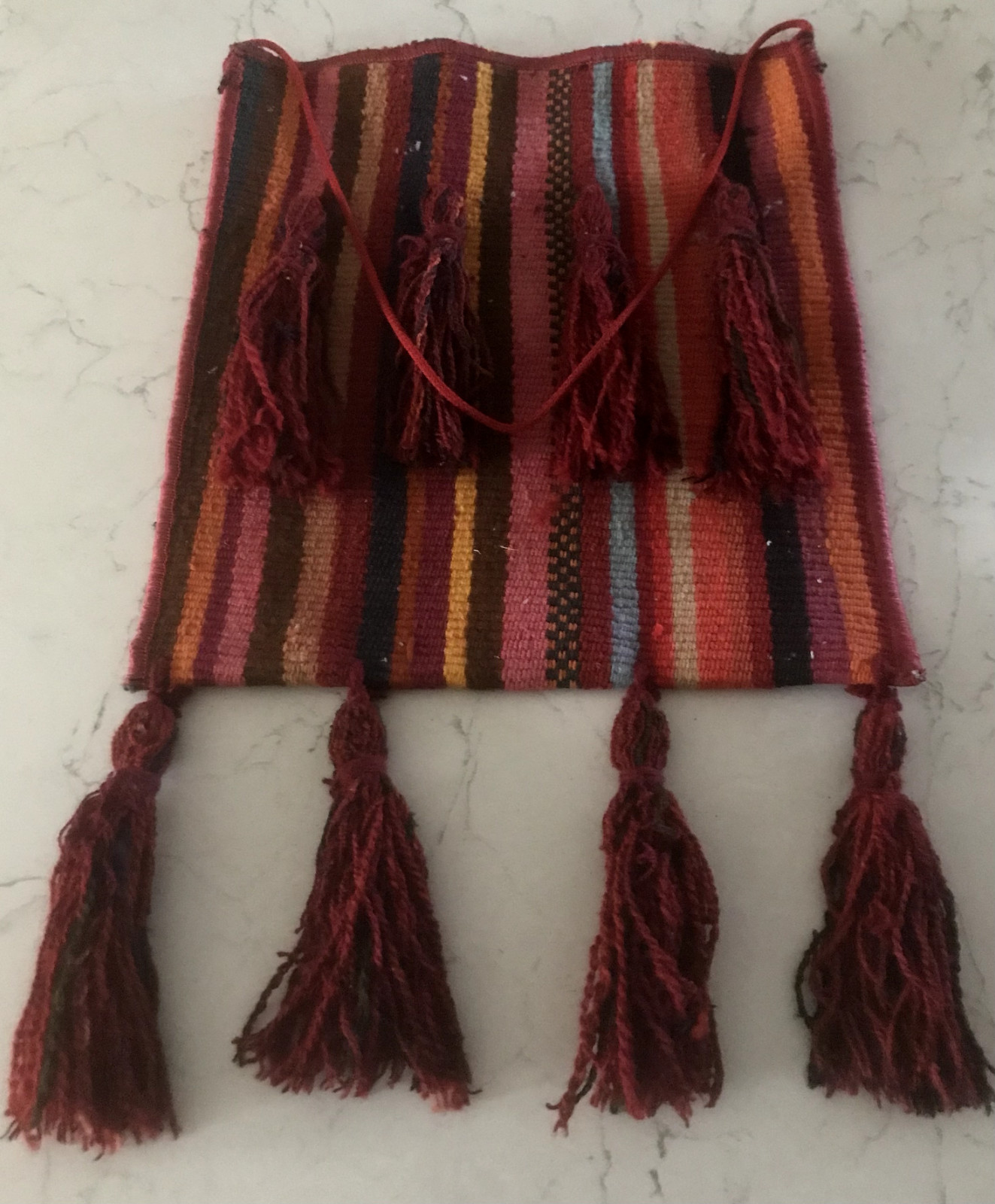 Traditional handcrafted wool bag/bread bag(kinif)from palestinian heritage.