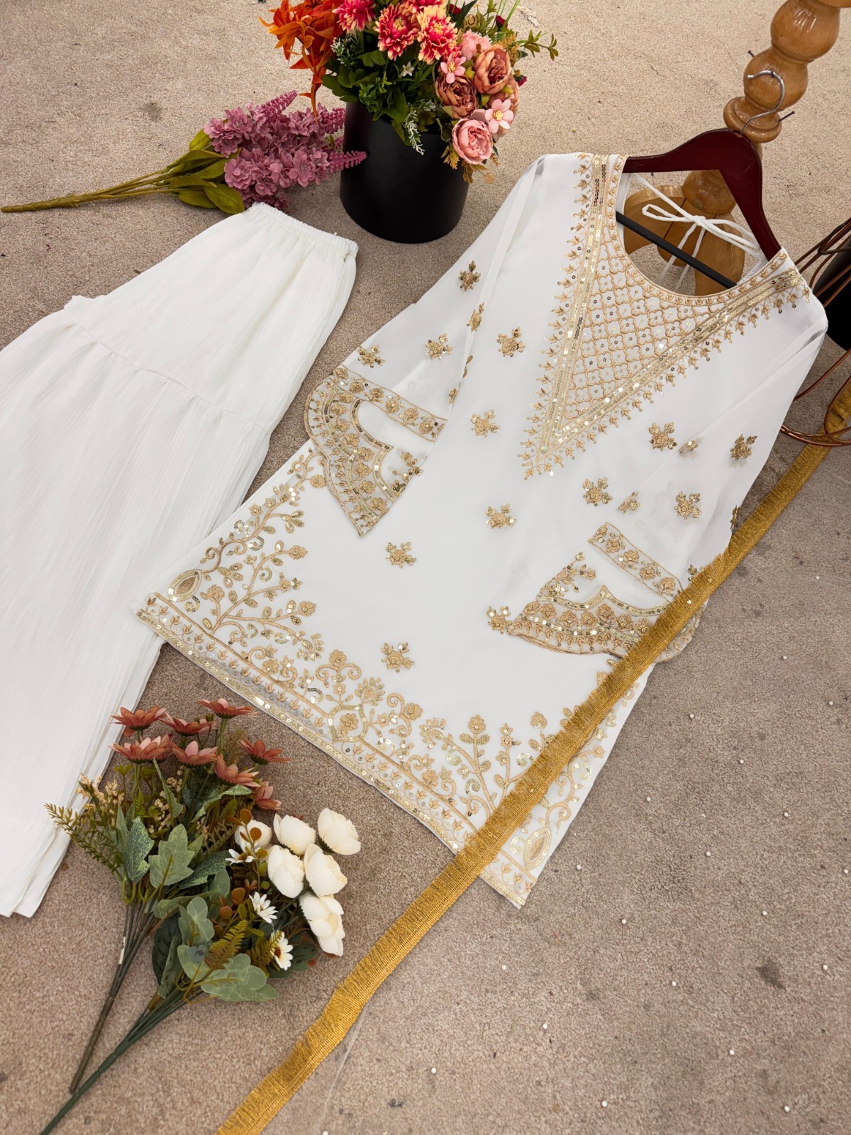 WEDDING SHARARA GHARARA PLAZZO SUIT KURTI PLAZZO READYMADE PUNJABI PLAZZO SUIT