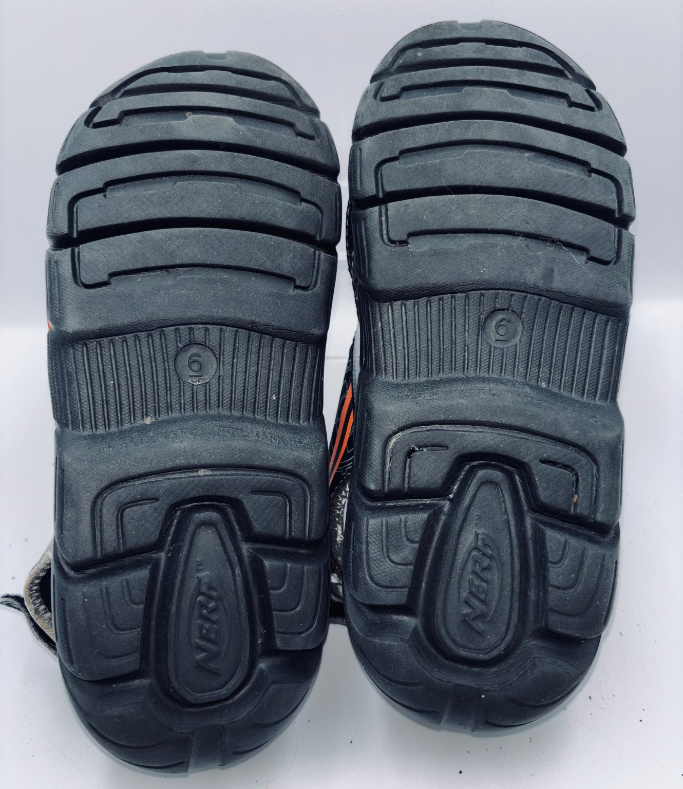 NERF Boys Sandals Size 6 Black Orange Water Shoes Active