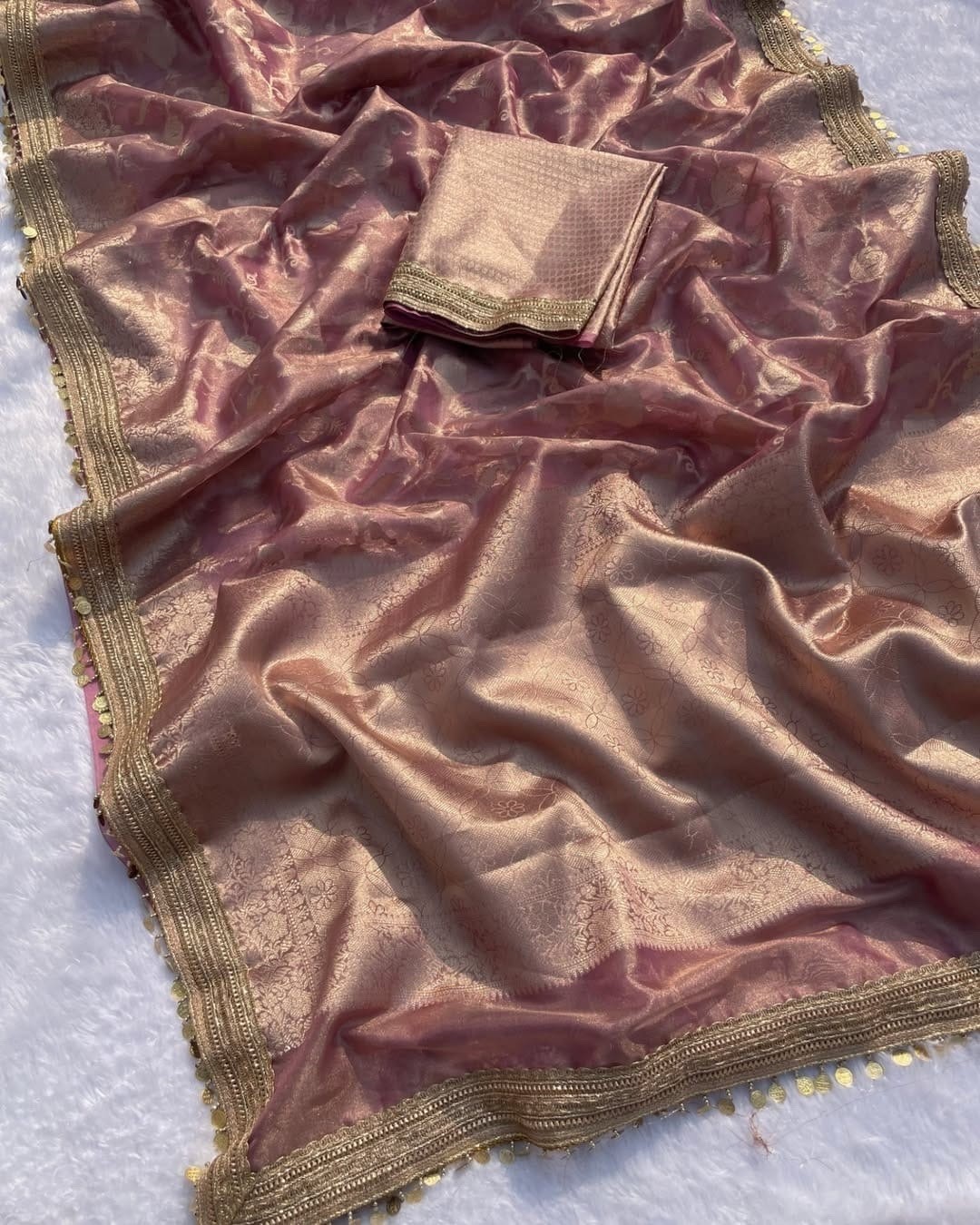 Tissue Silk Saree Kanjeevaram Saree Indian Sarees Blouse Indian Designer Saree