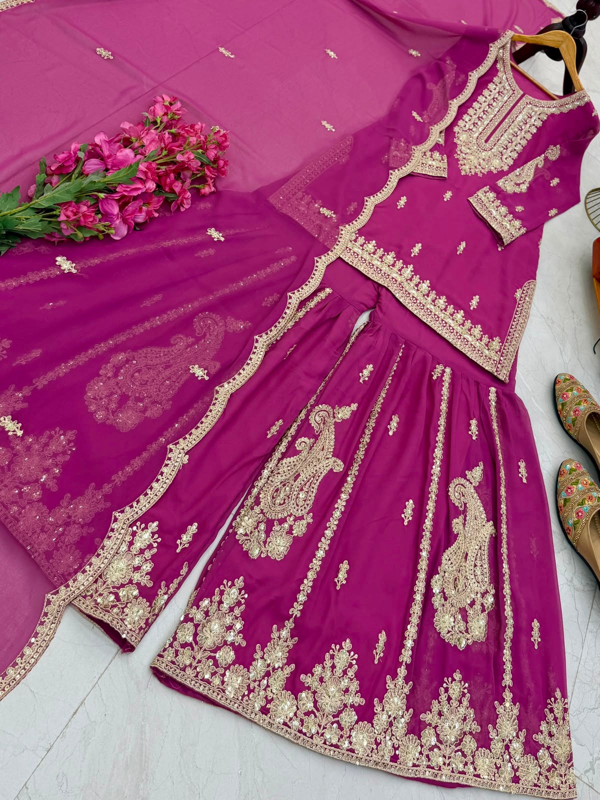 BOLLYWOOD SUIT SHARARA SALWAR KAMEEZ PAKISTANI INDIAN WEDDING PARTY WEAR DRESS