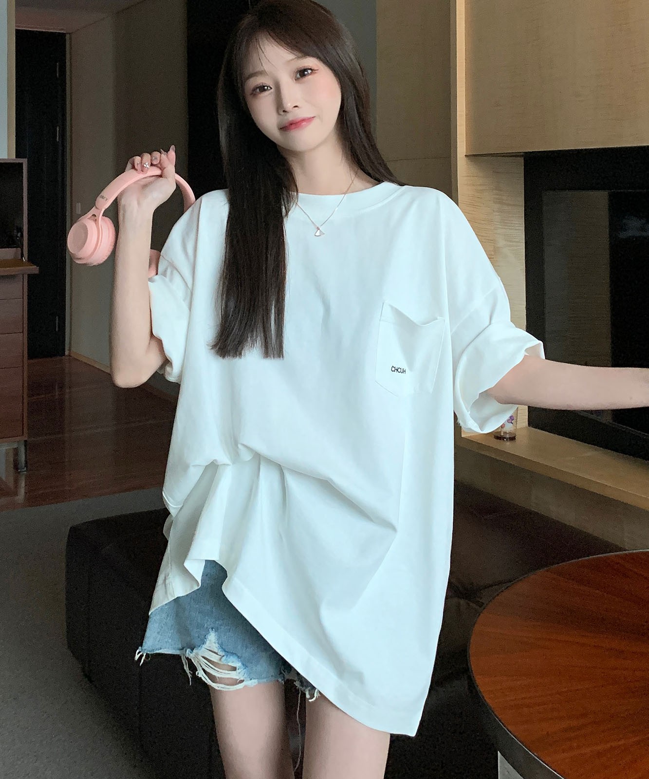 DEVICE select Oversized Pocket Embroidered Cotton T-Shirt (Unisex)