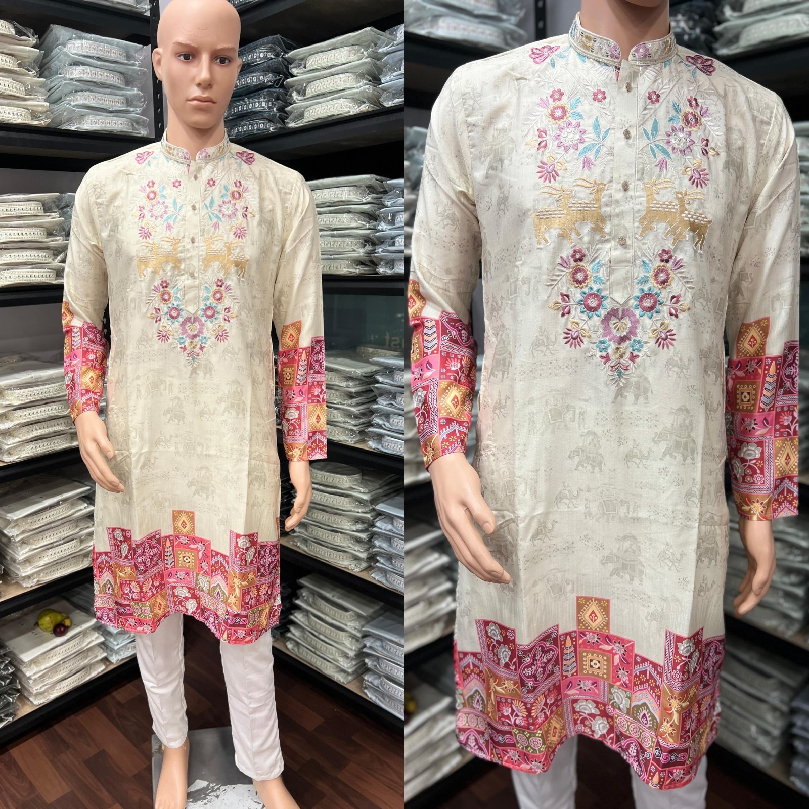 Men Kurta Set Pakistani Kurta Pyjama Indian Ethnic Suit Sherwani Style Wedding