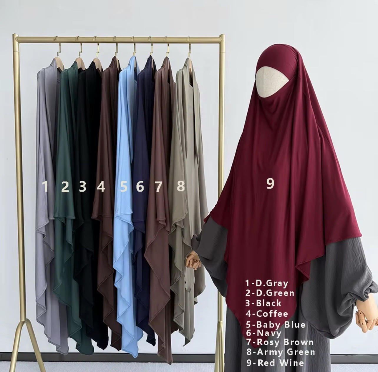 Diamond Cotton Jersey Khimar Muslim Hijab Tie Back