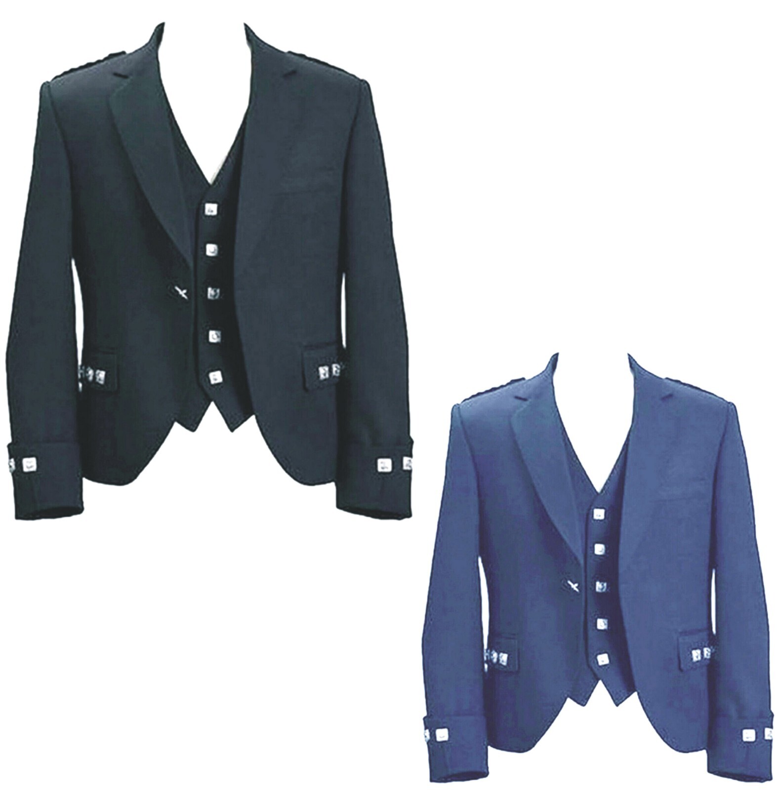 ARGYLE JACKET & VEST-True Scottish Tradition-wool blend surge fabric-gently warm
