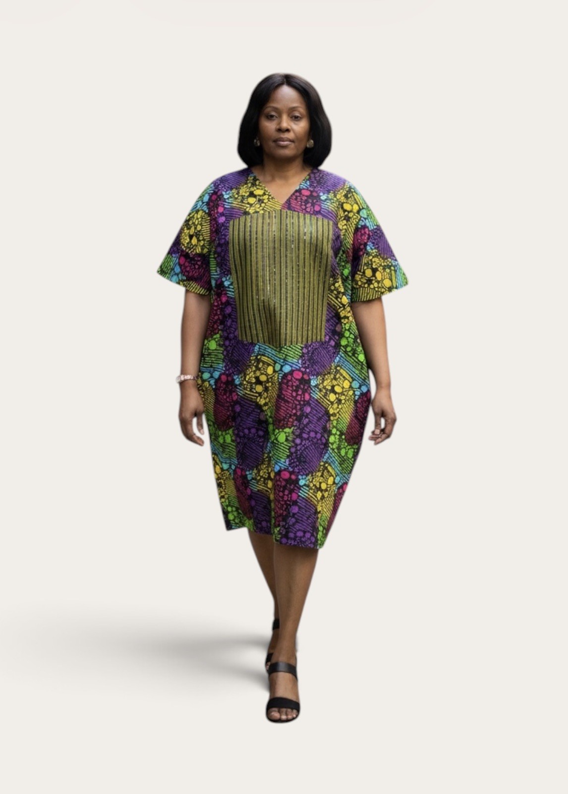 African Ankara Print Dress. Sizes: M, L and XL.