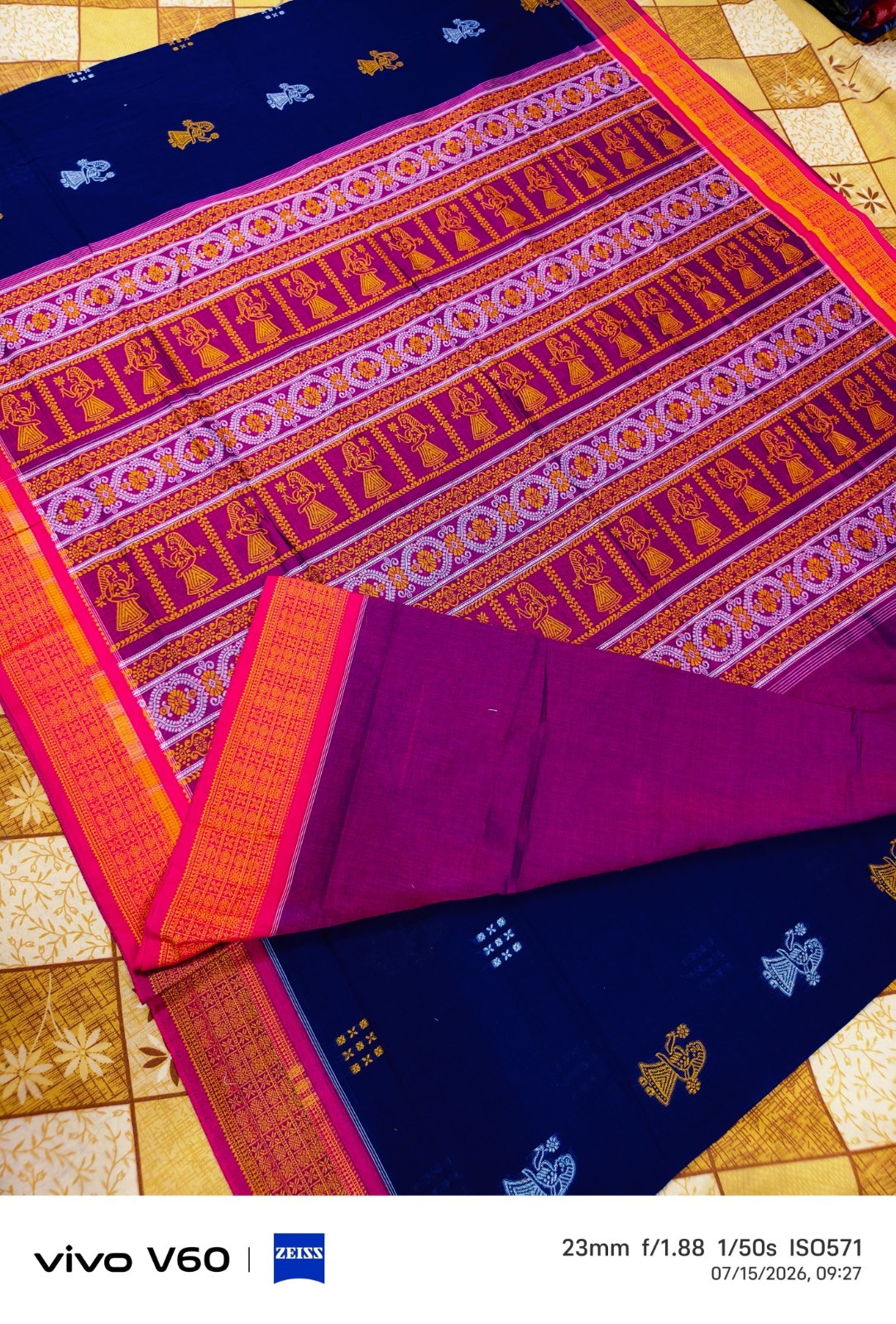 Sambalpuri Pasapali Cotton Saree Handwoven Odisha Handloom Wedding Ikat Sari
