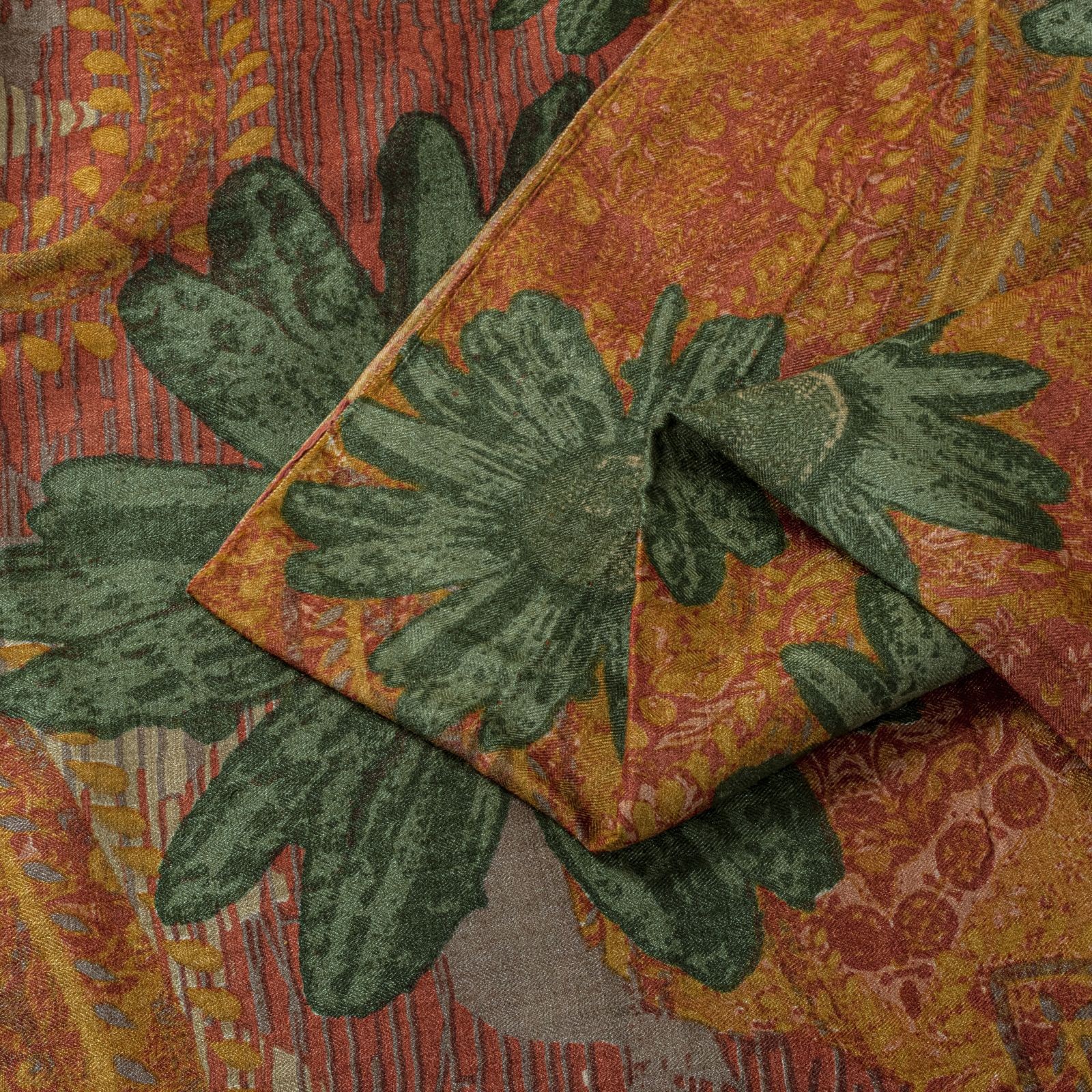 Sanskriti Vintage Soft Yellow Pure Woolen Saree Floral Printed Sari 5+Yd Fabric