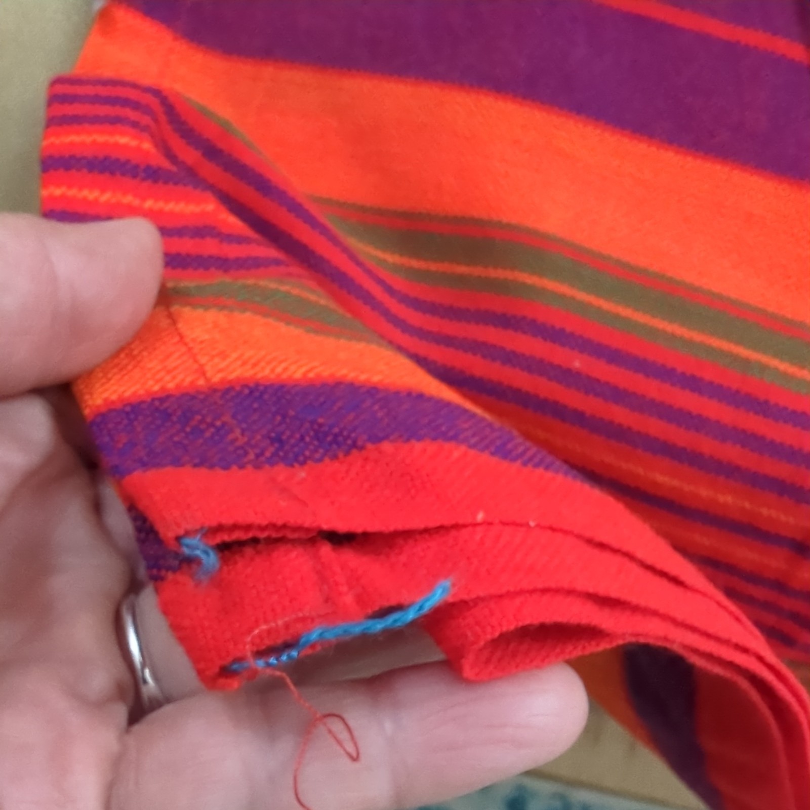 Original Kenya Maasai/Masai Multi-colored Shuka blanket-Masai Maasai 76″x58″