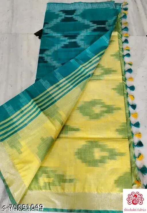 Women’s Cotton Slub saree with Separate Blouse Piece