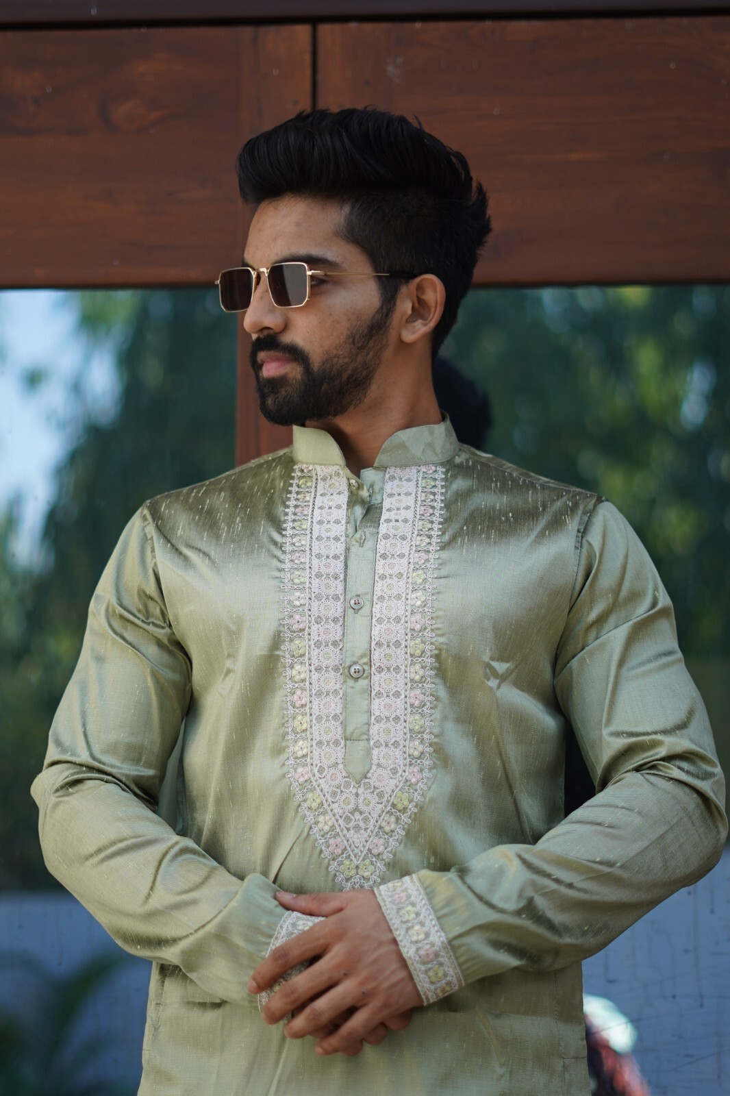 Silk Kurta Pajama Set for Men Indian Traditional Wedding Reception Party Wear