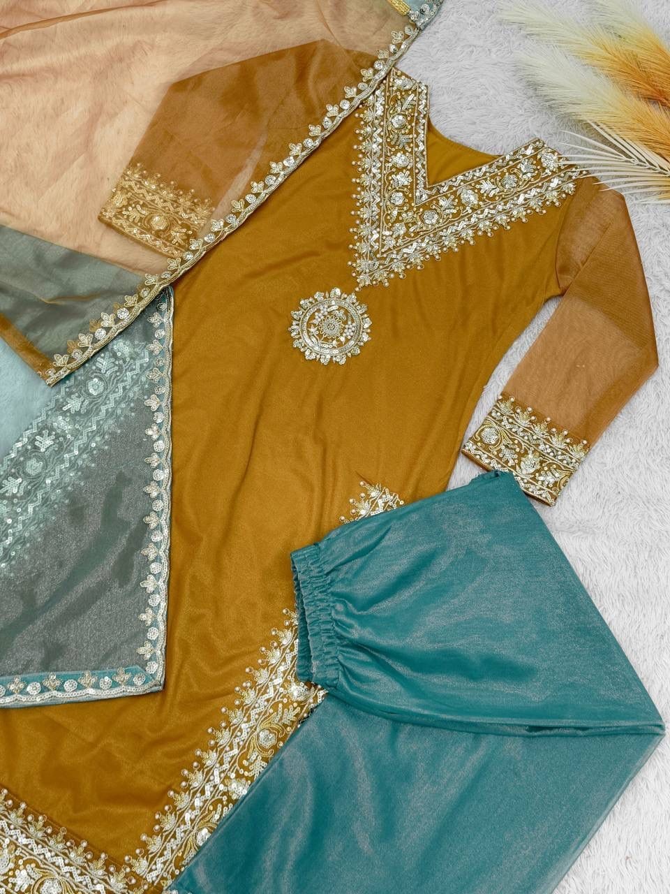 Trending Collection Heavy Soft Twill Silk Salwar Kameez With Dupatta For Party