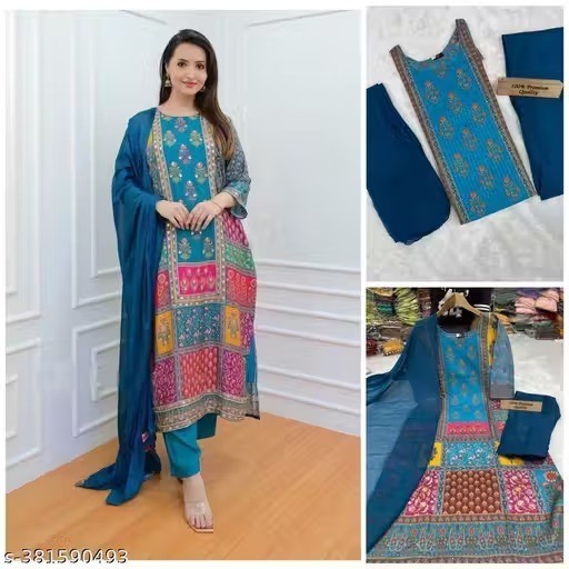 Readymad Rayo Kurta/kurti and plazoo Set for Women’s Party Festive Outfit Gift