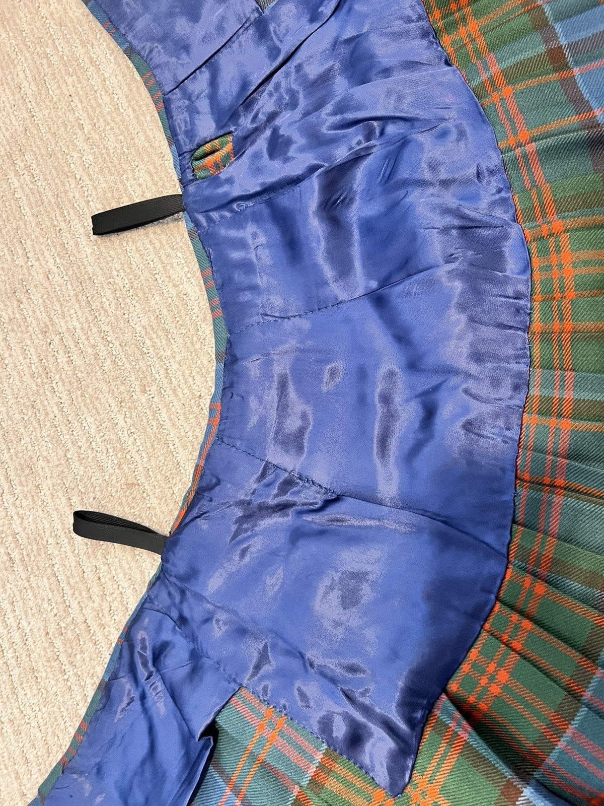 Vintage Scottish Tartan Kilt Adult Pleated Wrap Skirt Leather Buckles Highland