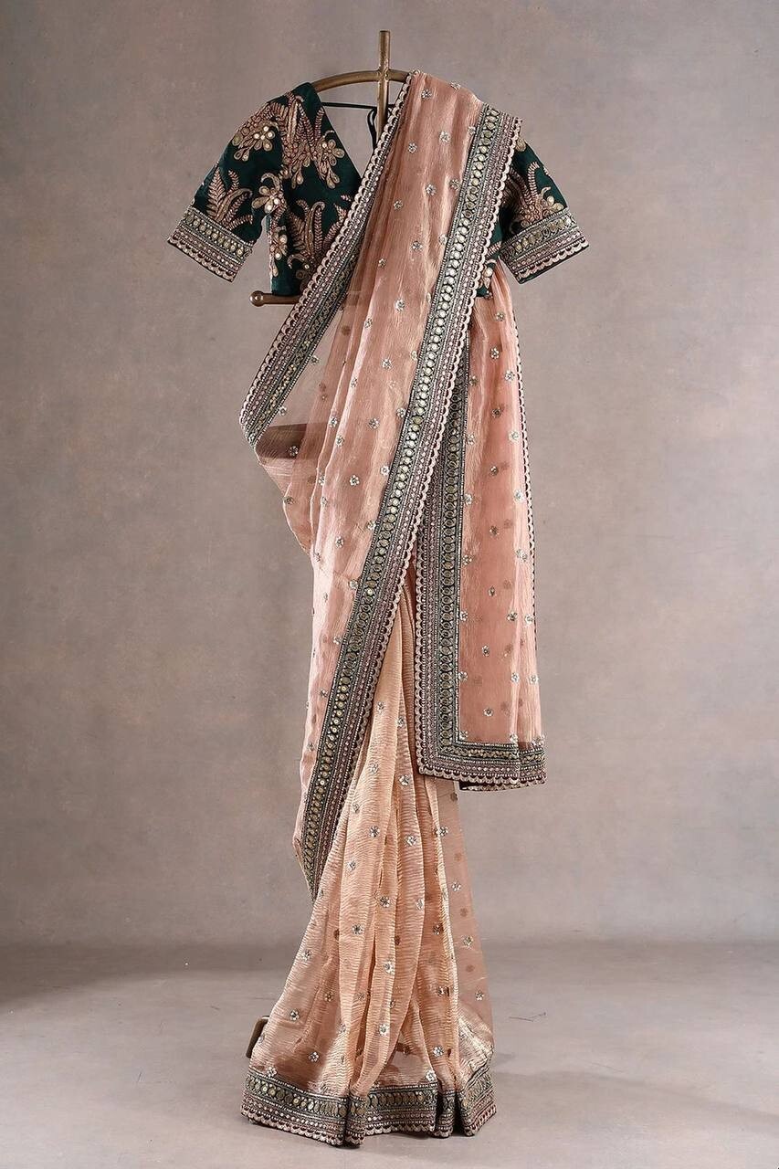 Designer Sari Bollywood Bridal Silk Saree Blouse South Indian Party Wear Saree