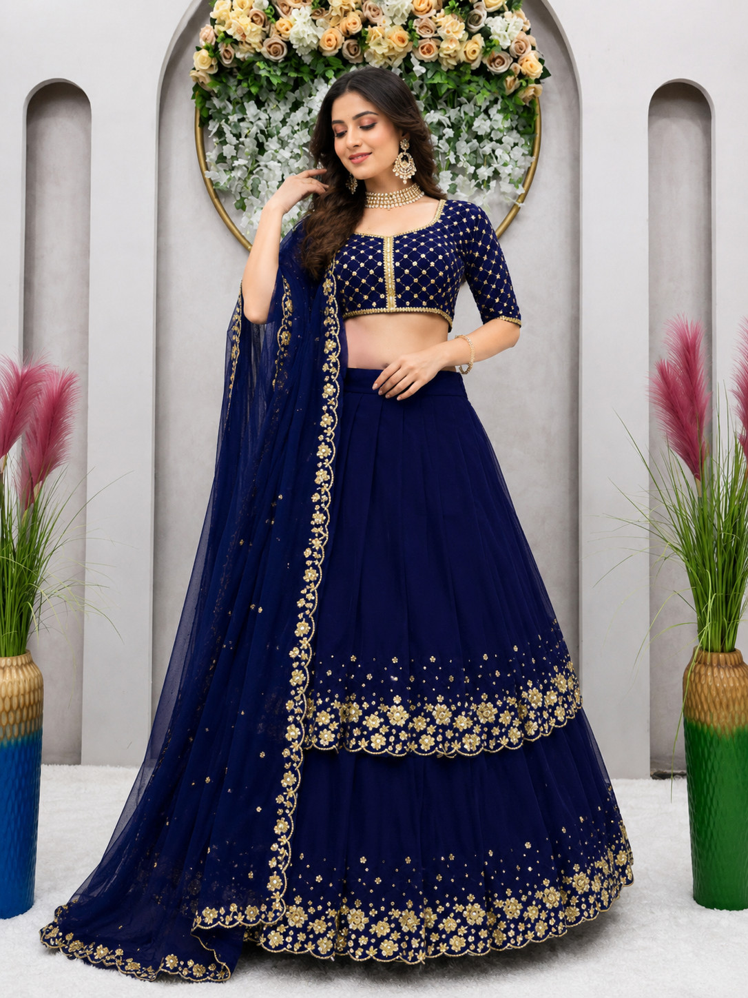 DESIGNER LEHENGA CHOLI INDIAN BOLLYWOOD WEDDING PARTY PAKISTANI WEAR READYMADE