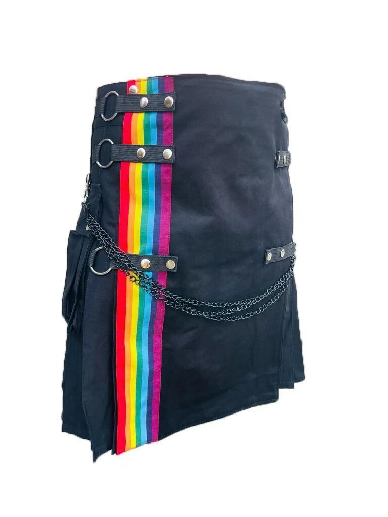 New Rainbow Kilt Hybrid Utility Cotton Kilt for Gay and Men