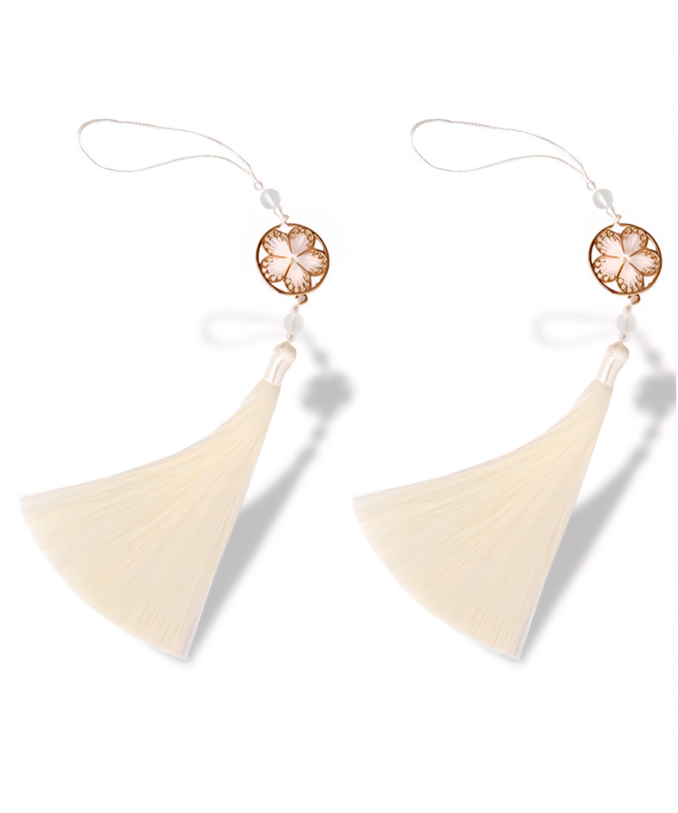 Korean Tassel Norigae Ivory Plum Blossom