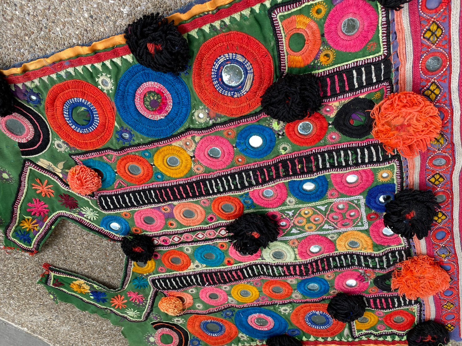 Colourful Banjara Top, crafted from vintage textiles with intricate mirrorwork