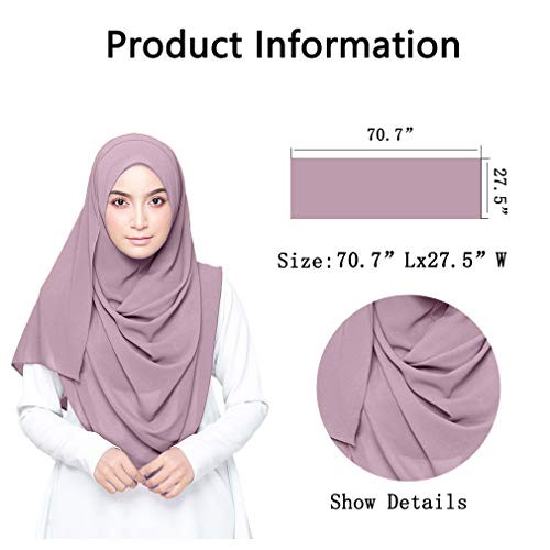 Solid Color Bubble Chiffon Scarf for Women Fashion Soft Hijab Long Dusty Pink