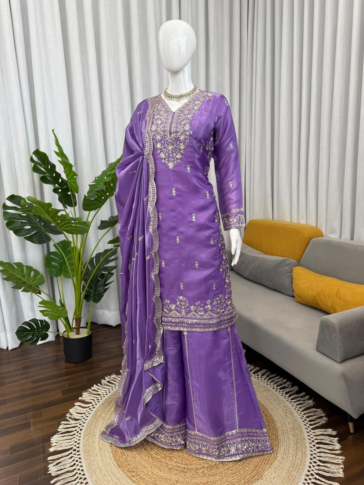 Designer Indian Pakistani top plazzo Bollywood Dress Party Wear Suit wedding