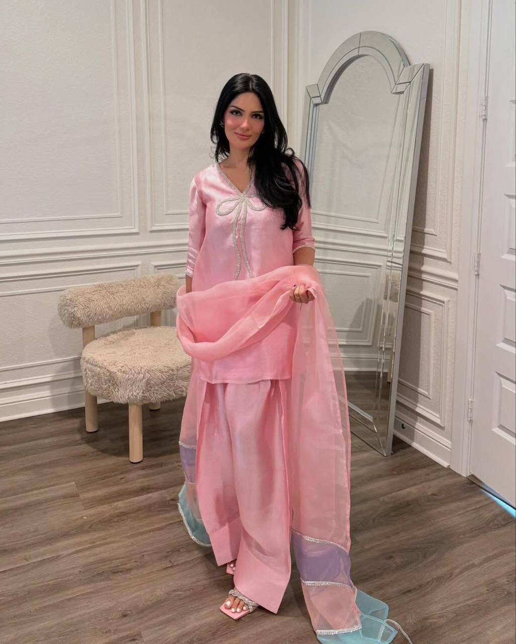 3 Piece Pakistani Designer farshi shalwar suit