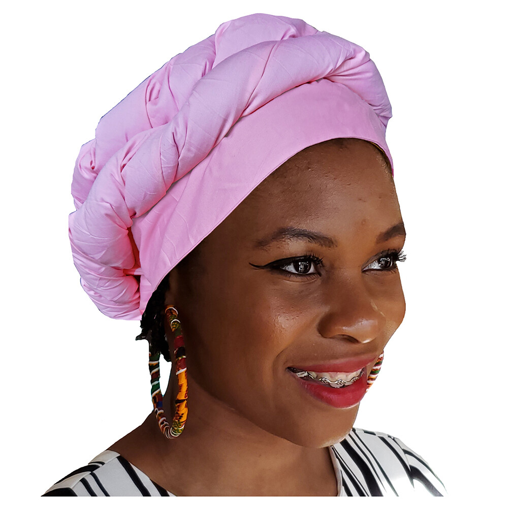 Pink Modu Hat Pre-tied Head Wrap