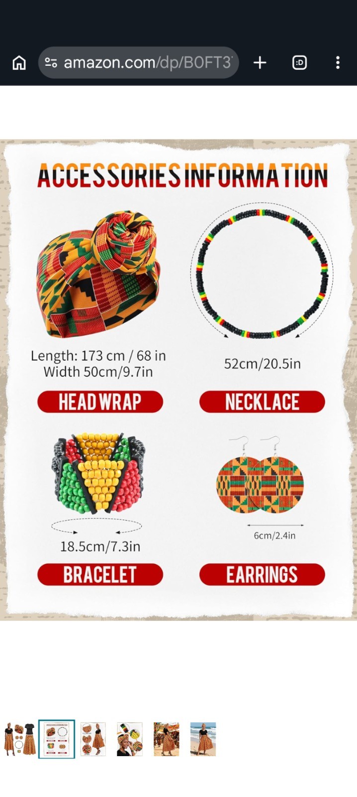 Beautiful 6 PC African Women’s Attire Traditional Dashiki Style Dress Set.