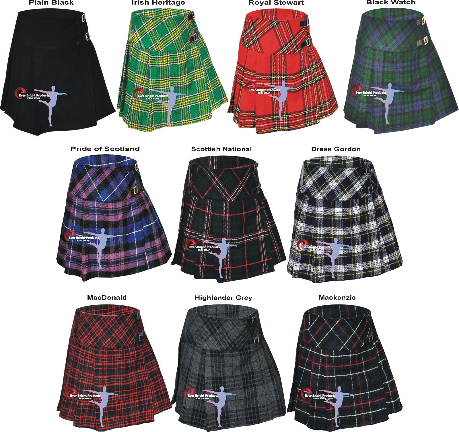 Ladies women’s kilt, Tartan Scottish pleated Billie Kilt skirts size 26″to 50″