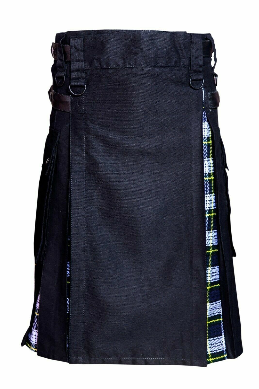 Modern Dress Gordon Tartan Along Black Tactical Adjustable Hybrid Kilts