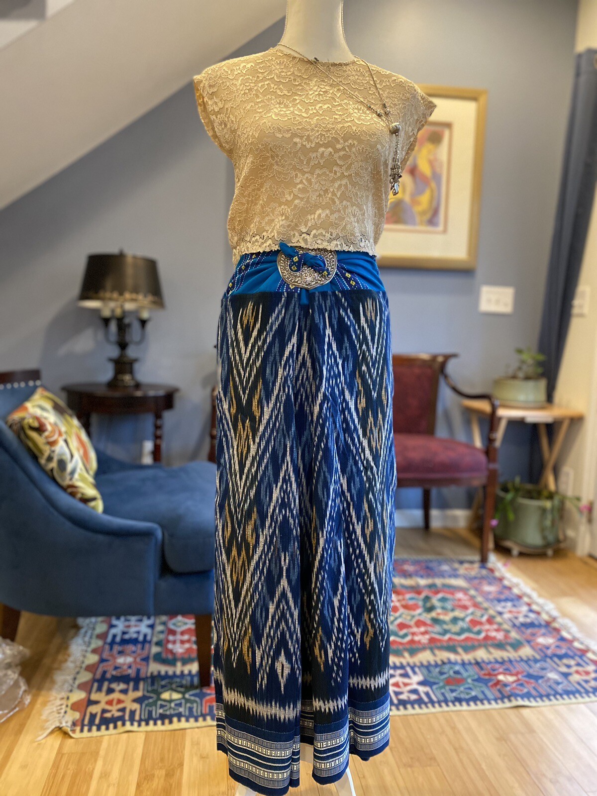 Thai traditional pattern woven sarong, Thai wrap sarong, Thai wrap skirt, cotton