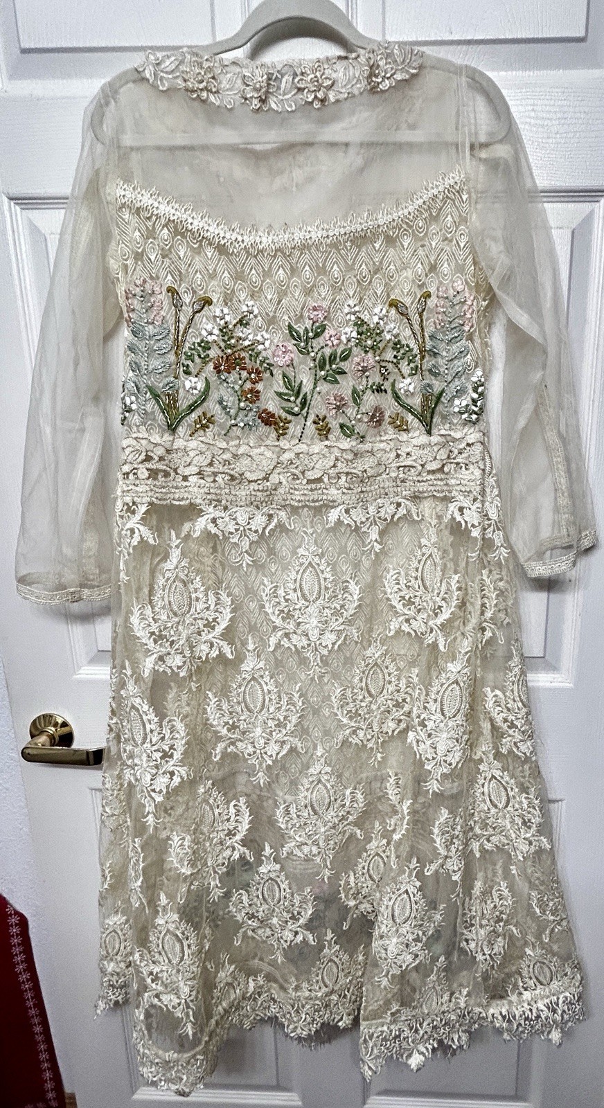 PANACHE By Mona Pakistani Luxury Embroidered Embellished Formal Dress ~ Large