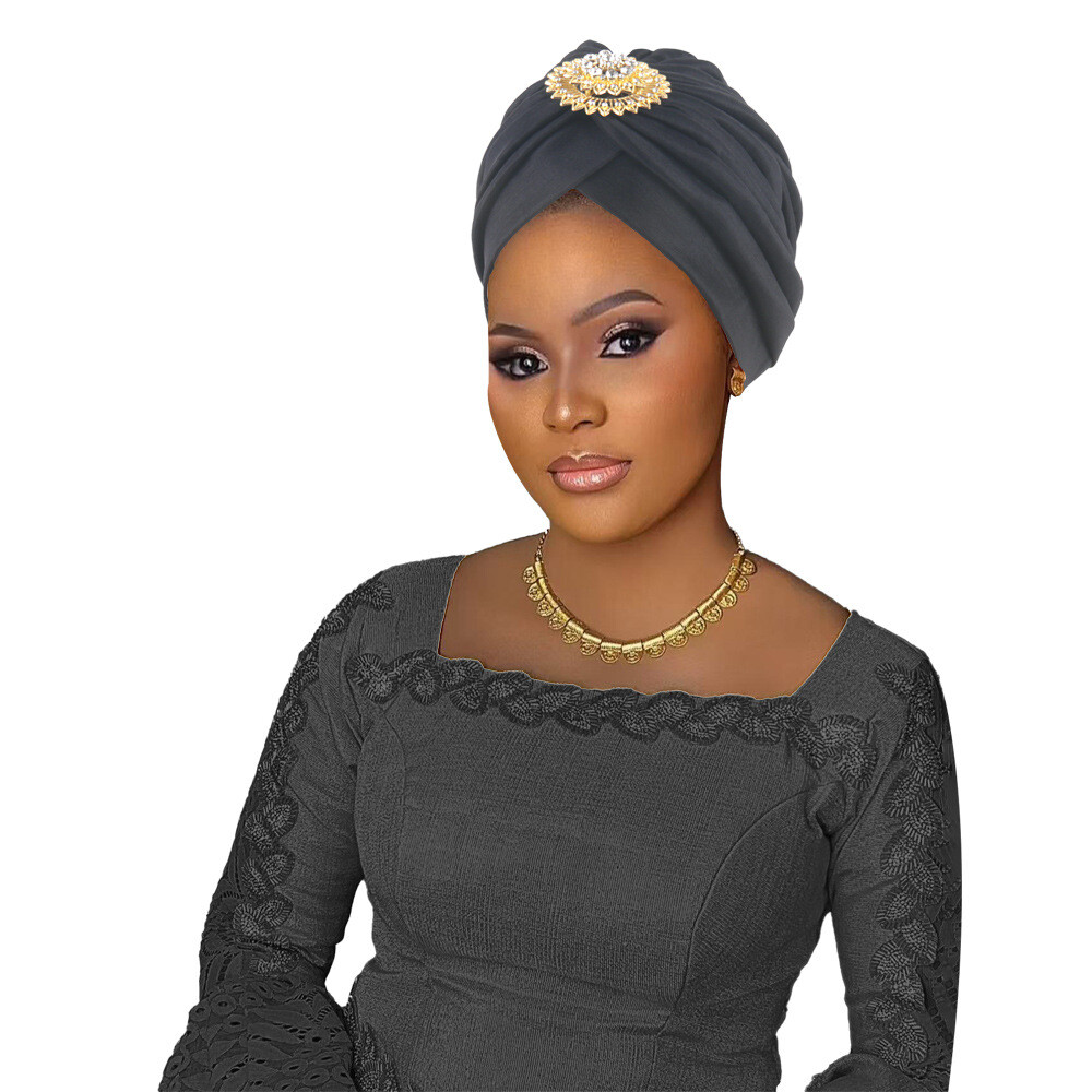 African Women Hat Pleated Turban Cap Hijab Nigerian Headwear Headtie Head Wrap