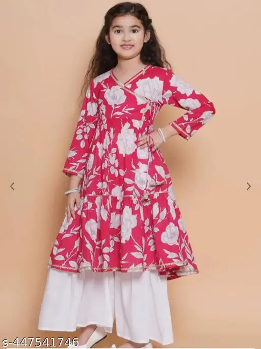 Indian Traditional Kids New stylish Anarkali kurta Set For Girls