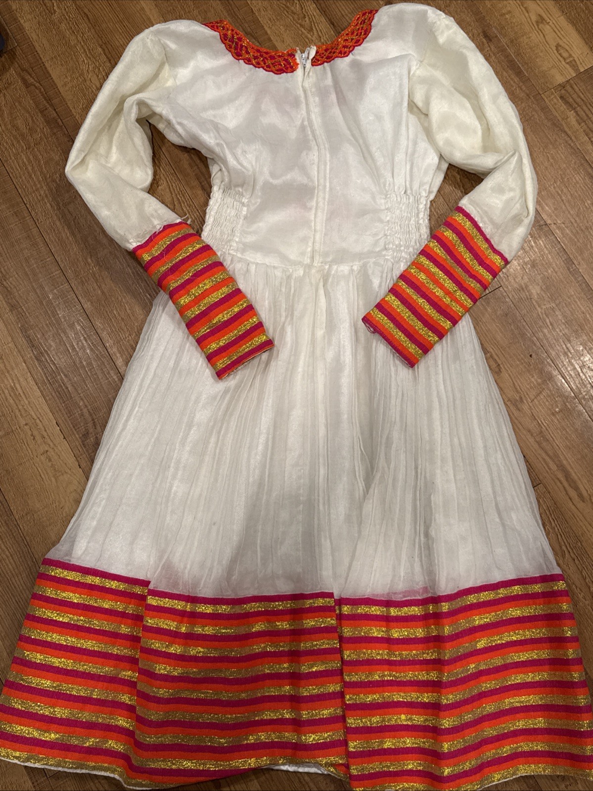 Ethiopian Traditional Dress Handmade Habesha Kemis Embroidered Floral Maxi Dress
