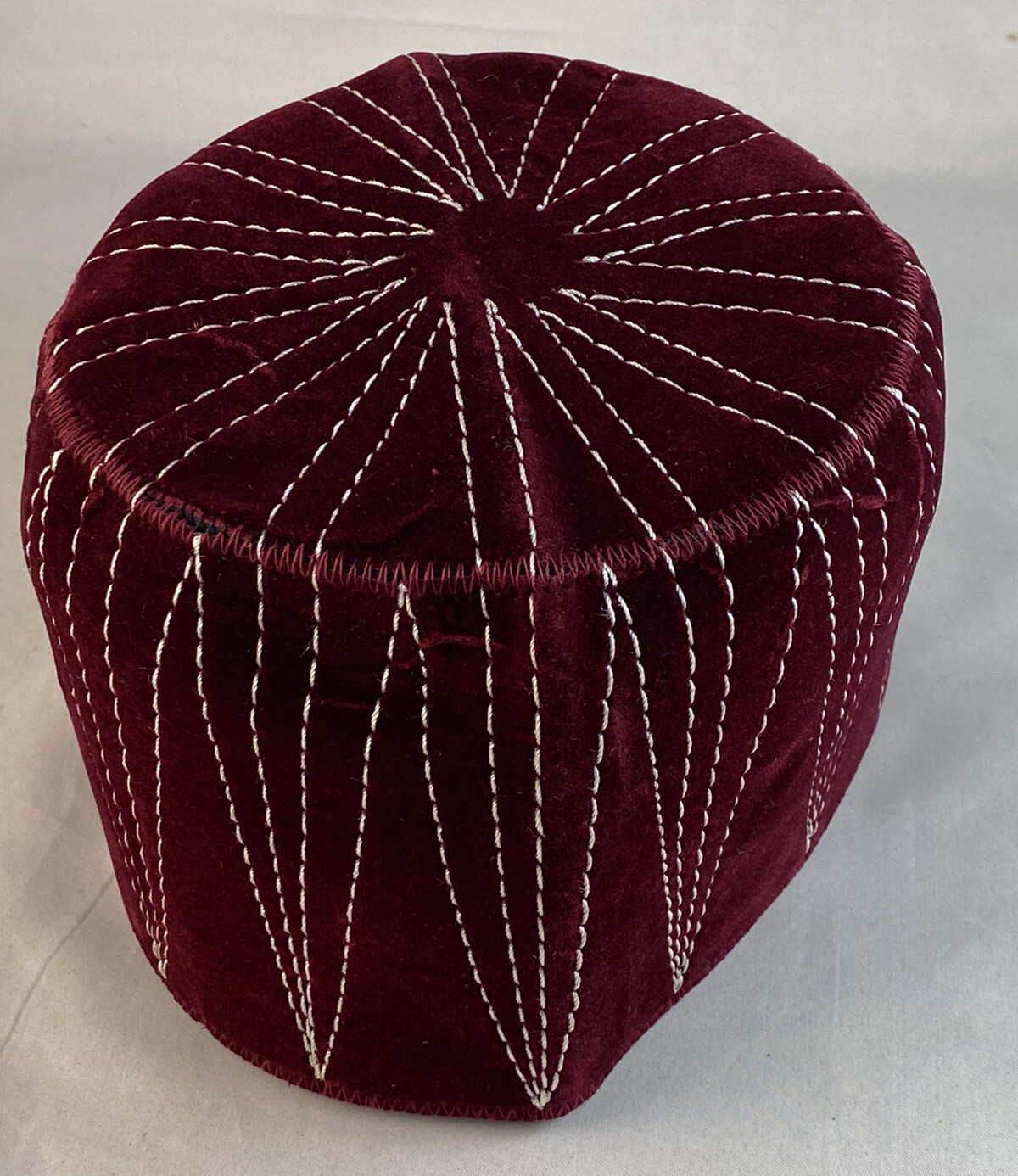Authentic African Contemporary Native Made Felt Embroidery Fila/ Kufi Hat ~ 22”