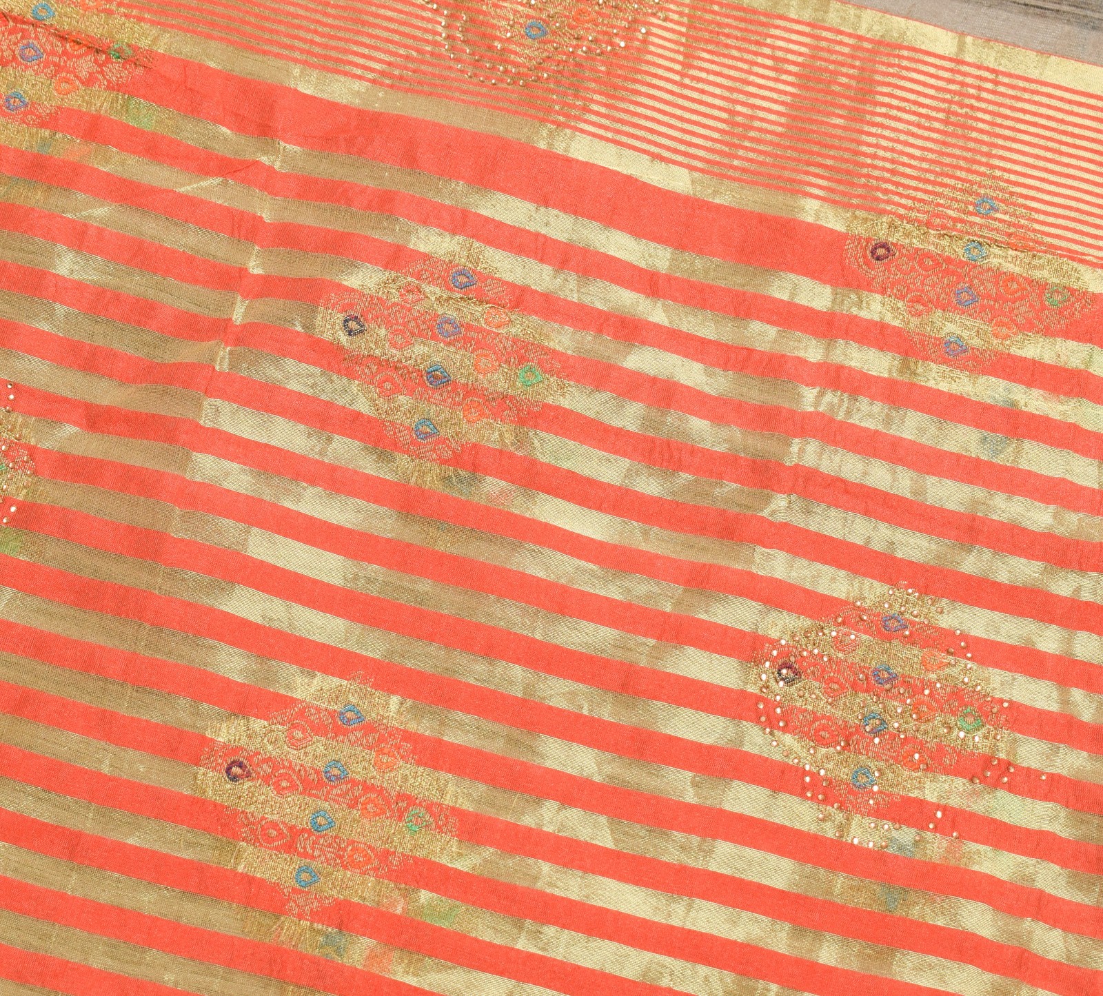 Sushila Vintage Gray Art Silk Saree Zari Woven With Stone Work Sari Craft Fabric