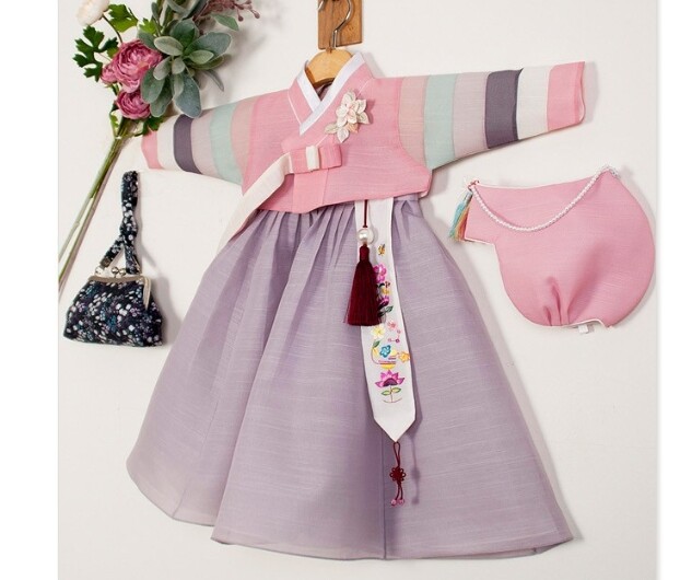 RUA Rainbow-Colored Hanbok Korean Traditional Clothing Birthday Party Girl PK GR