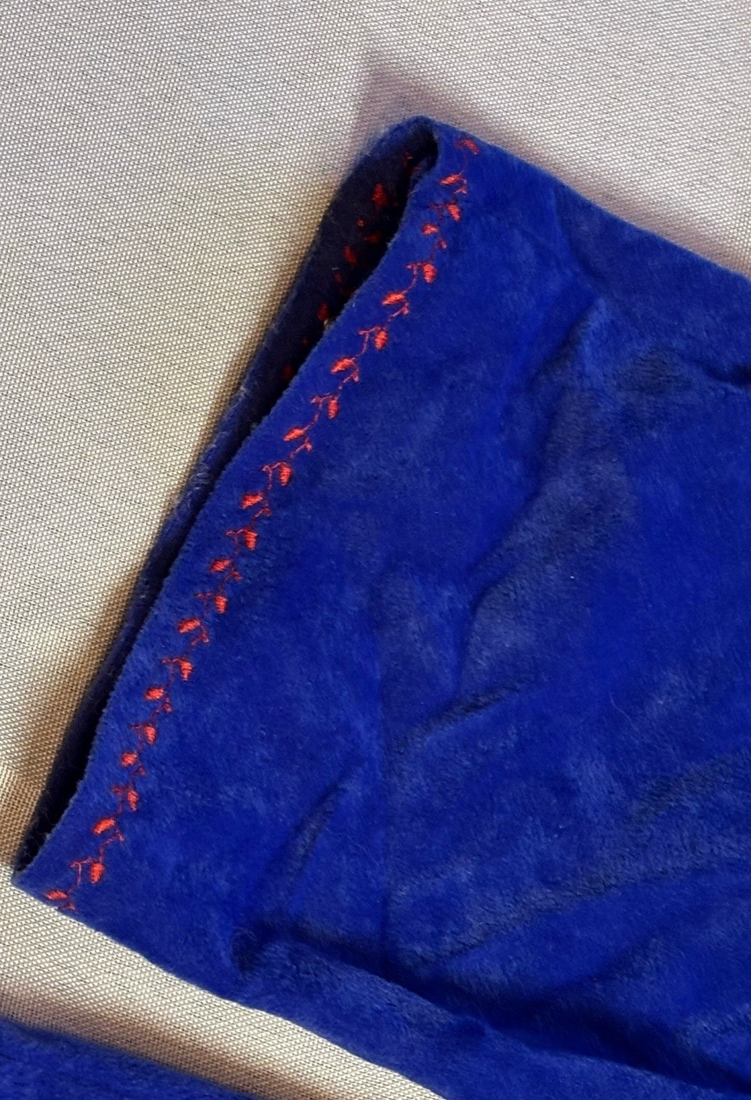 Native American Style Blue Suede Beaded Fringe Shirt Handmade