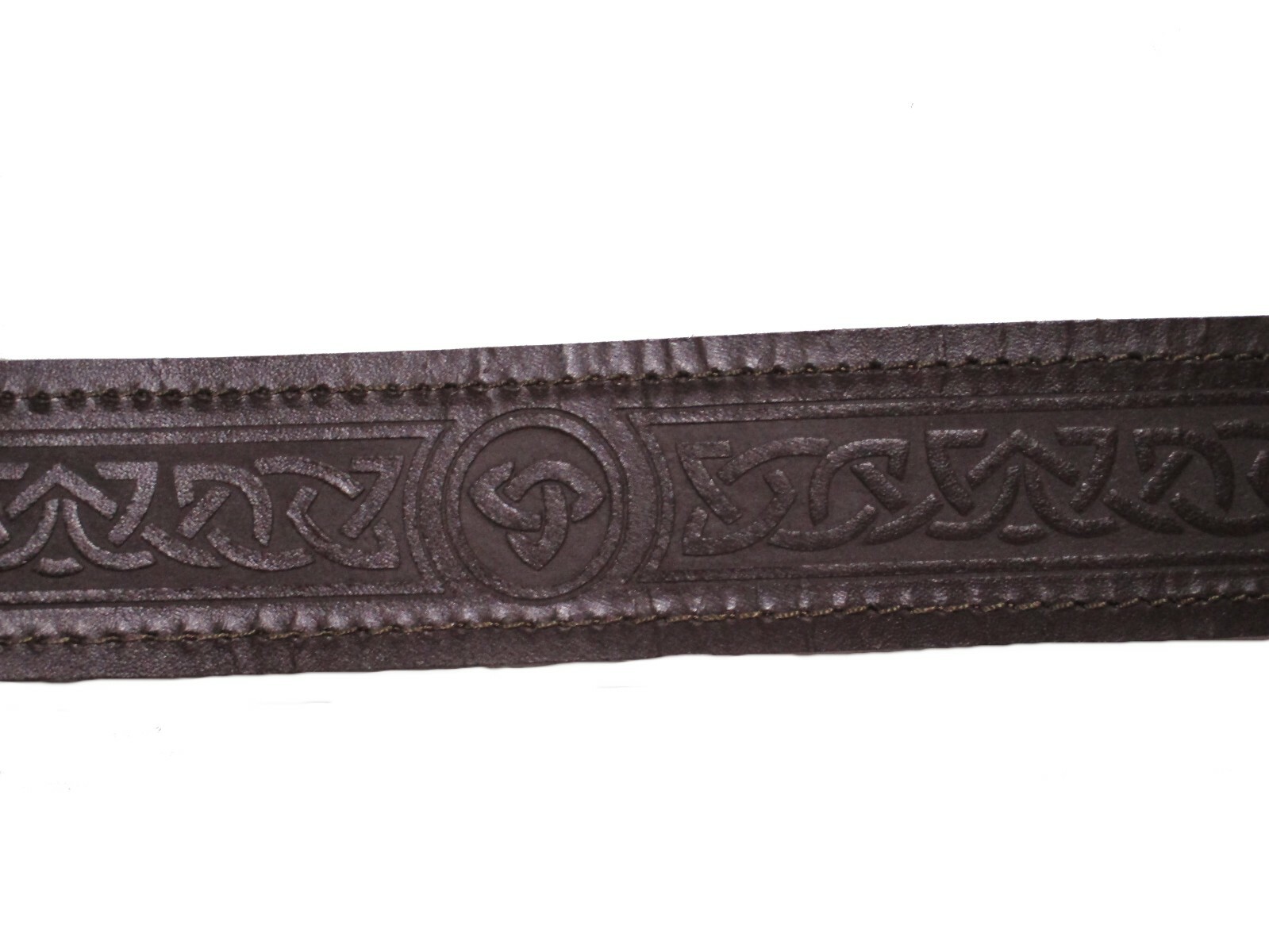 Leather Celtic Design Kilt Belt Black Scottish Antique Finish Buckle Brown