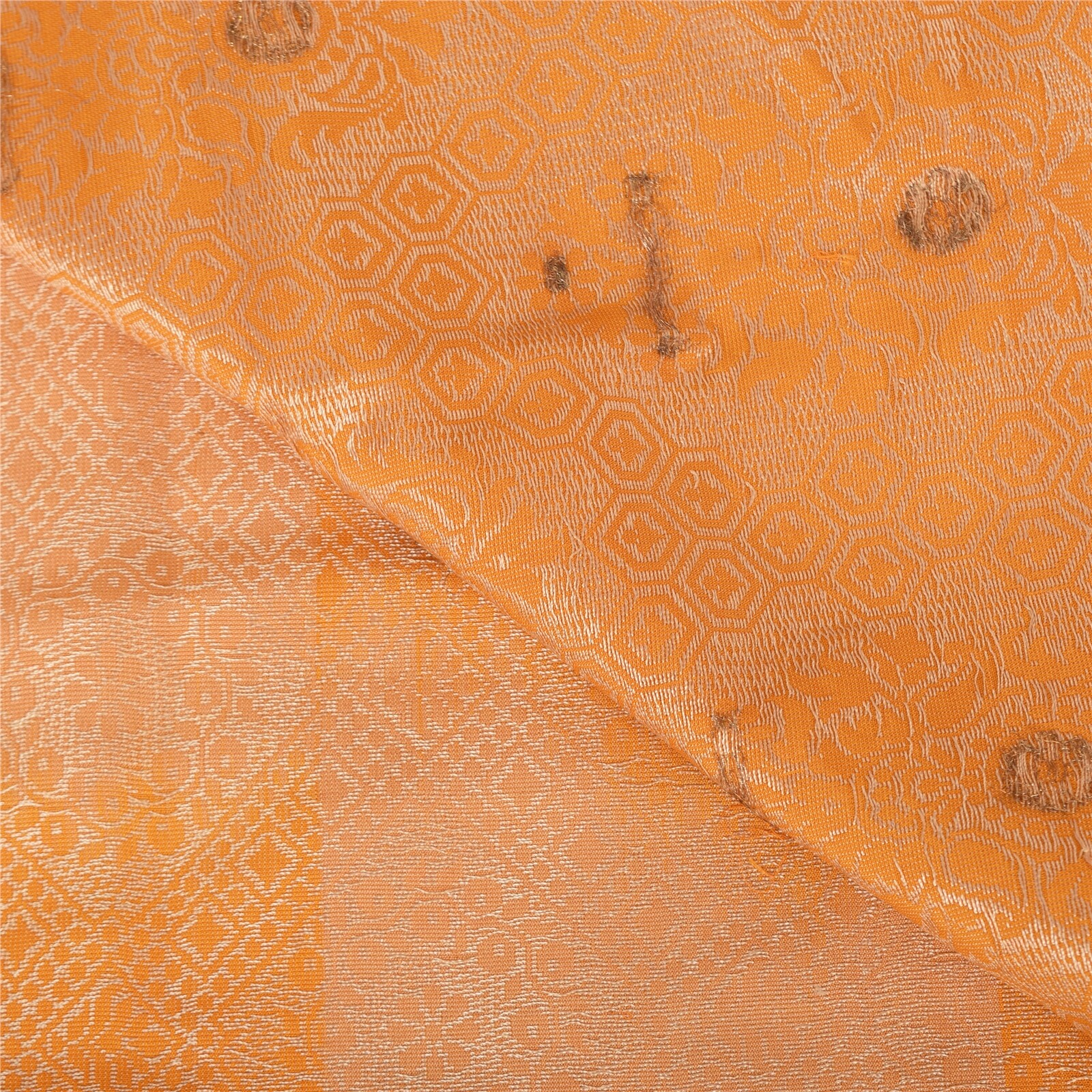Sanskriti Vintage Indian Mustard Sarees Pure Silk Woven Premium Sari 5Yd Fabric