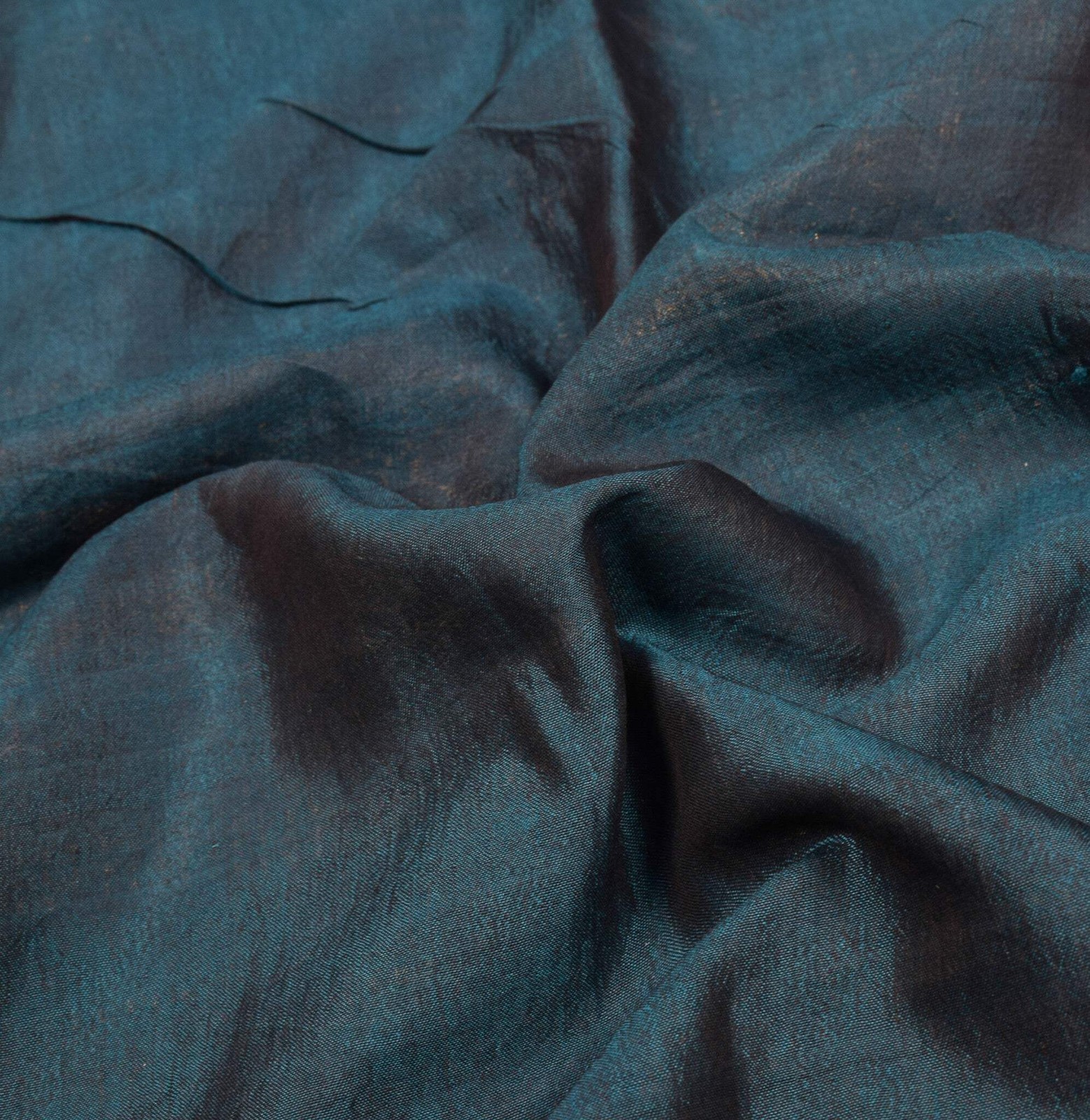 Sushila Vintage Teal Blue Kanjivaram Saree Zari Brocade Pure Cotton Silk Sari