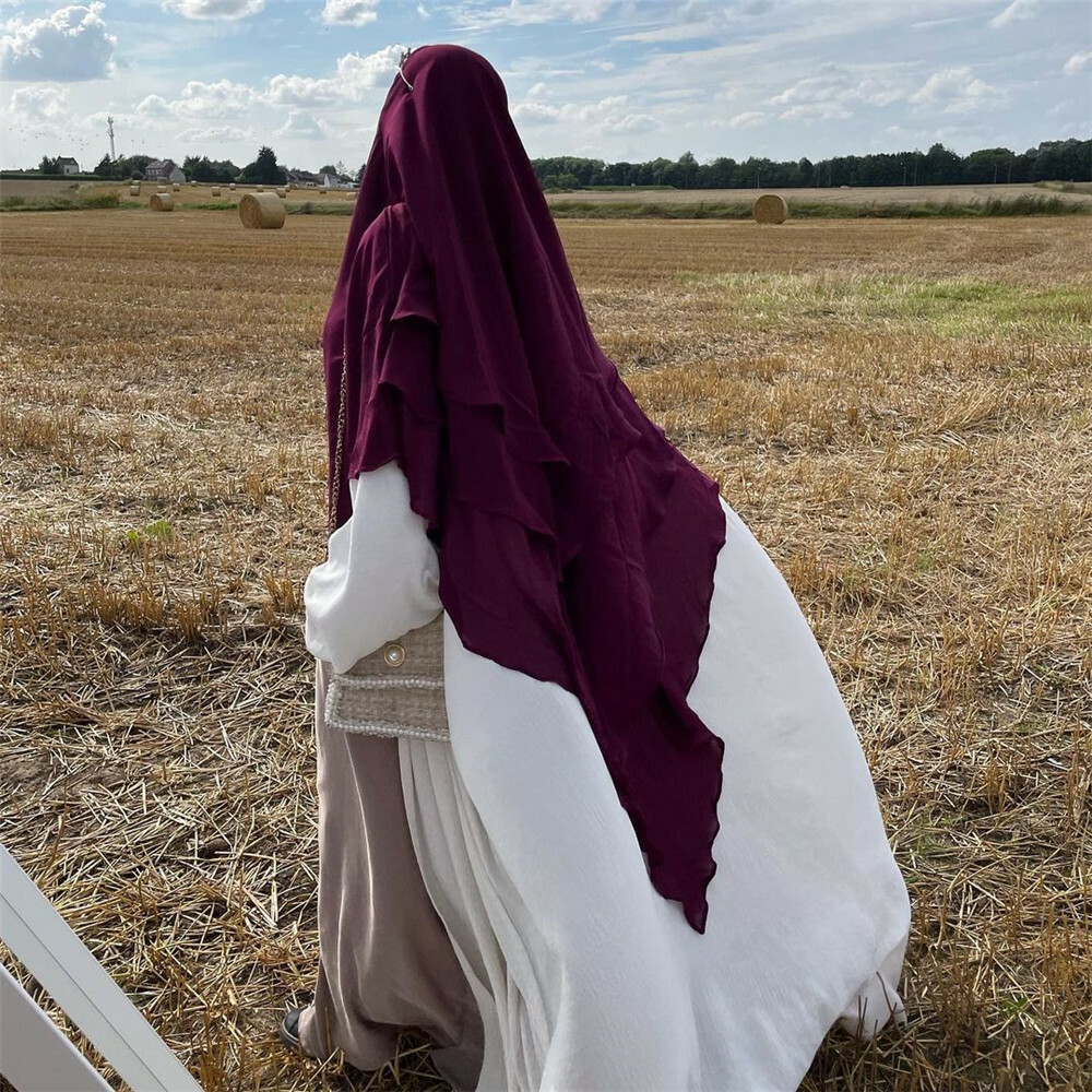 One Piece Overhead Khimar Muslim Jilbab Abaya Women Prayer Niqab Burqa Ramadan