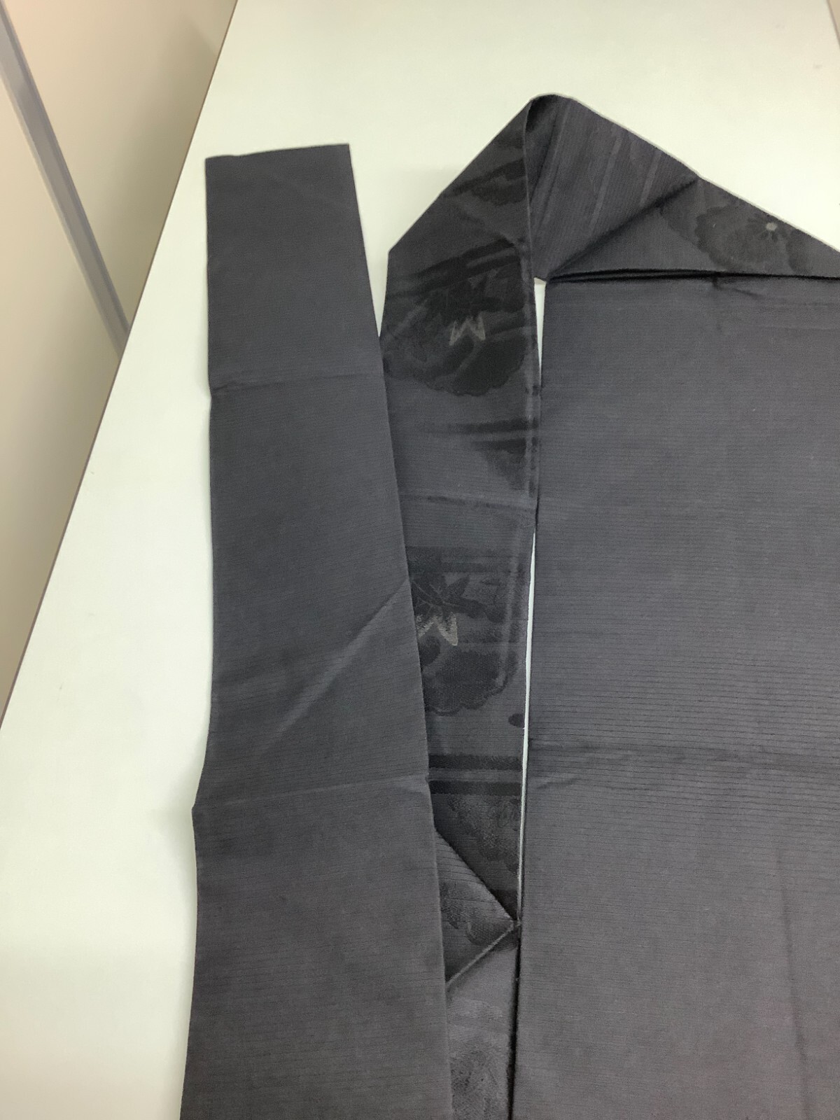 Japanese Vintage Kimono Nagoya Obi pure silk black tradition 140.9×12.5inch