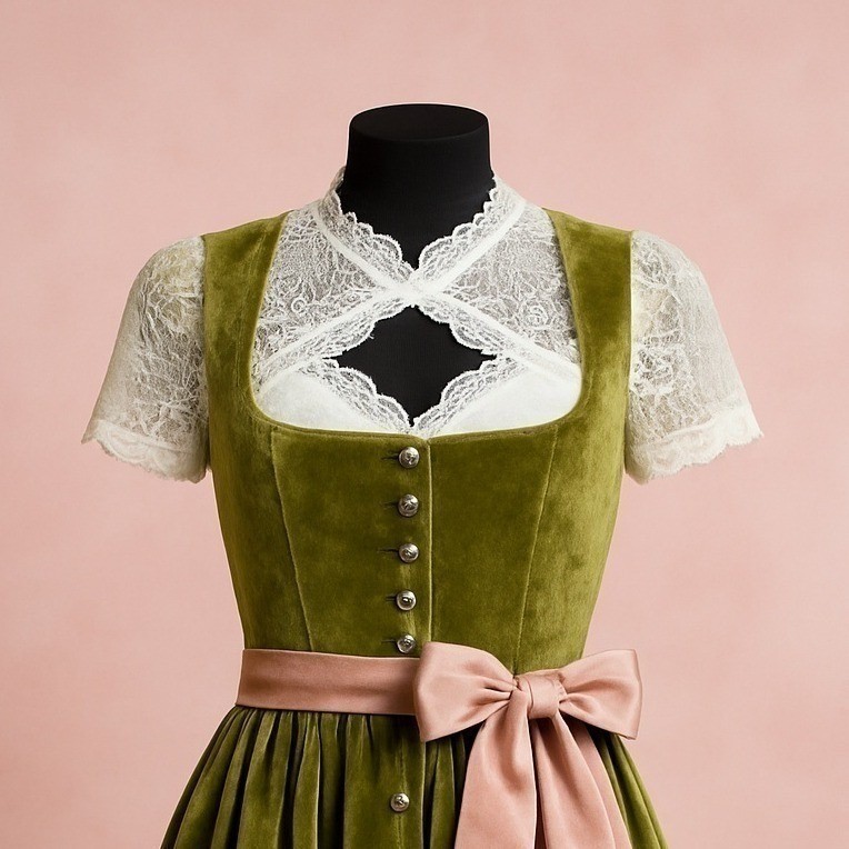 New Large White Lace Dirndl Blouse High Keyhole Neck Vneck Top Oktoberfest