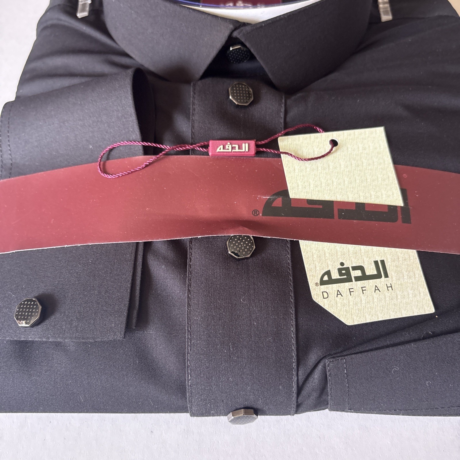 MEN Size 56M DAFFAH High Quality ALL SEASON Thobe CUFF SLEEVE SHIRT COLAR