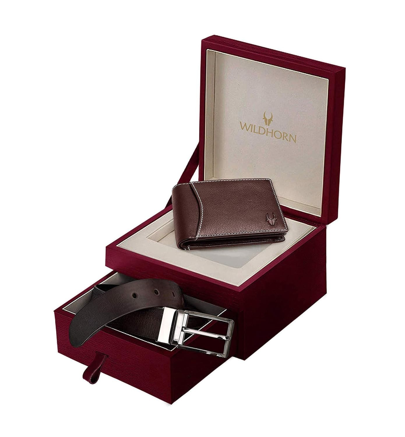 Leather WALLET and BELT Combo Gift for Men | RFID tan Wallet with brown Belt