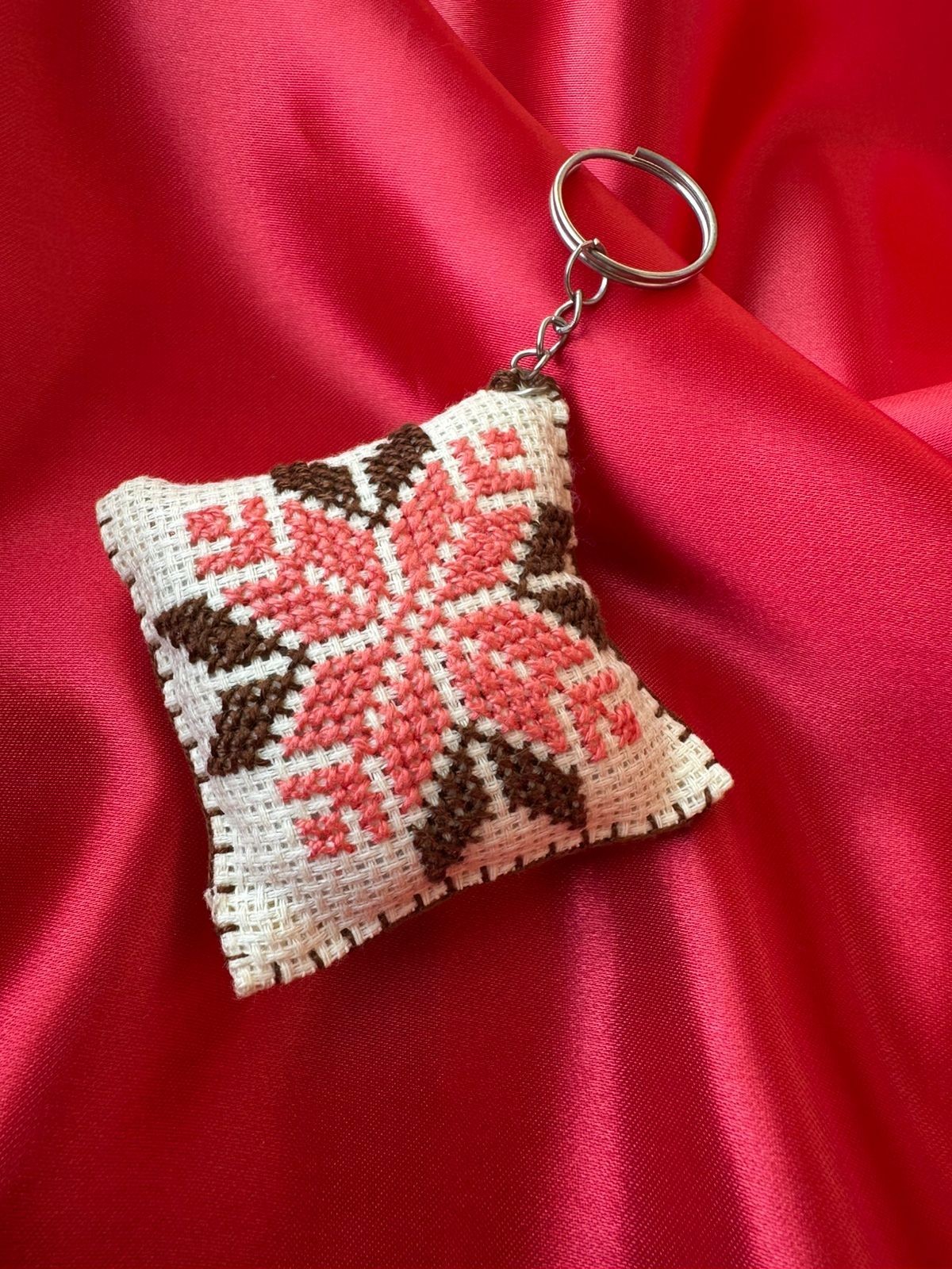 Accessories Keychain Handmade Palestinian Tatreez Mini Cushion Traditional Gift