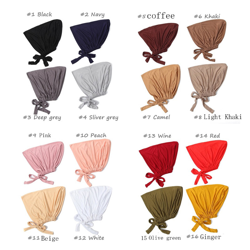 Ramadan Muslim Women Modal Turban Inner Hijab Cap Islamic Bonnet Under scarf Hat