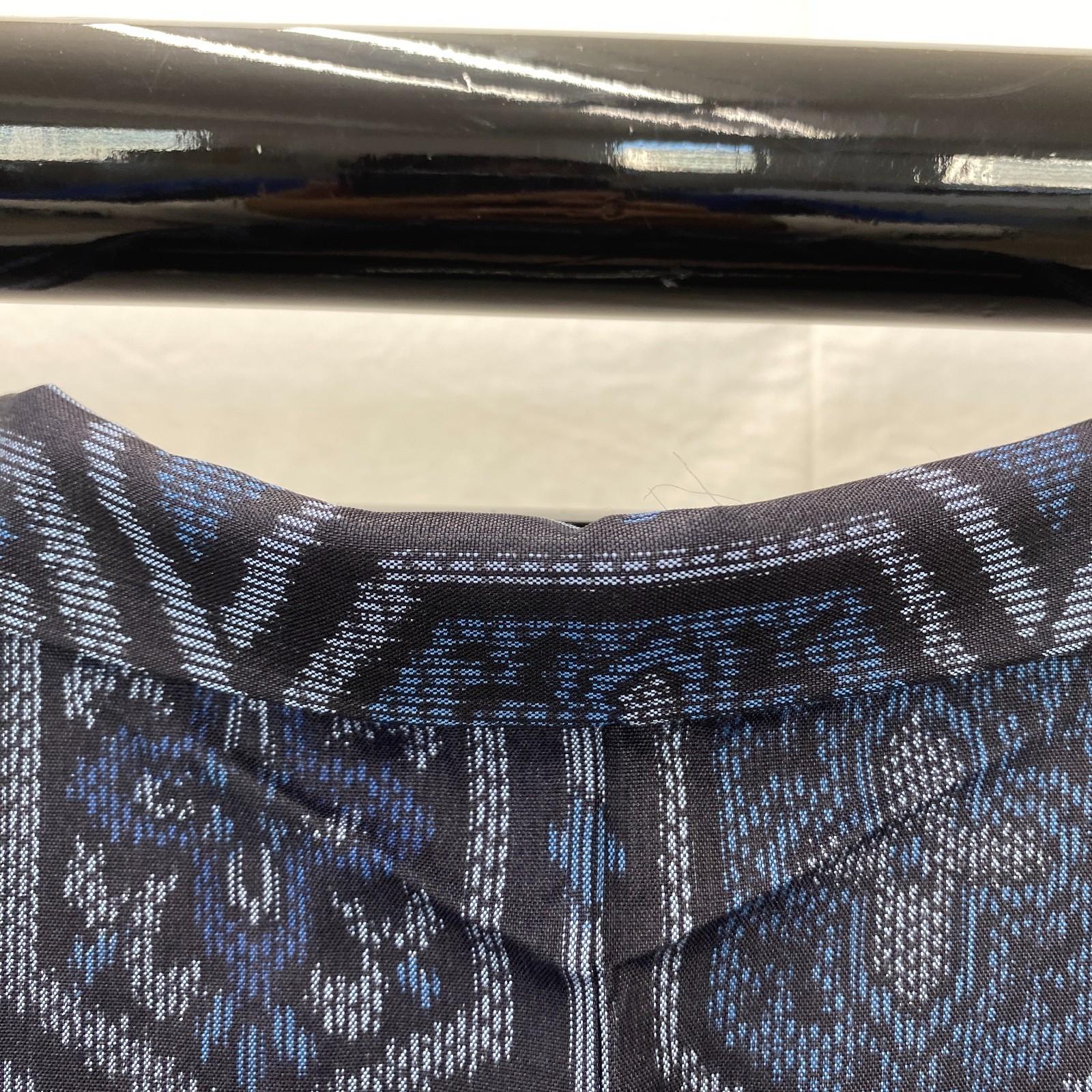 Japanese Vintage Kimono Haori Jacket Silk Blue Oshima Traditional Authentic 33in